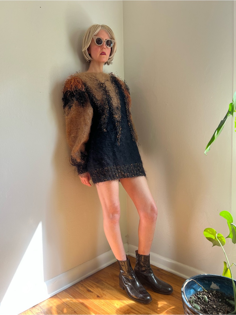 Mohair Maximalist Fuzzy Knit Oversized Sweater - Picture 7 of 12